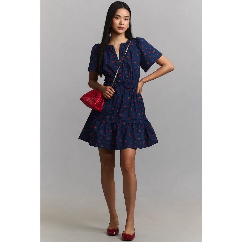 New Anthropologie The Somerset Mini Dress Tiered Size S